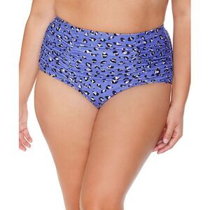 Raisins Curve Plus Size Costa High-rise Bikini Bottoms In Grey 14W